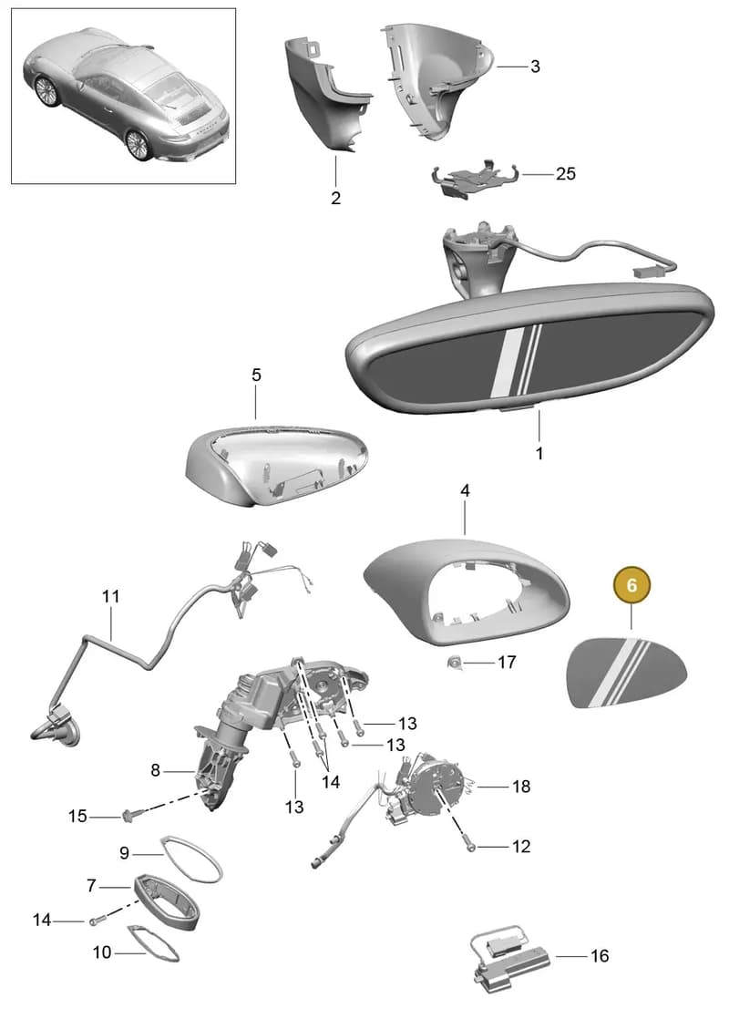 99173103506 — Porsche 911 (2016-2019) diagram p47809050, position 6