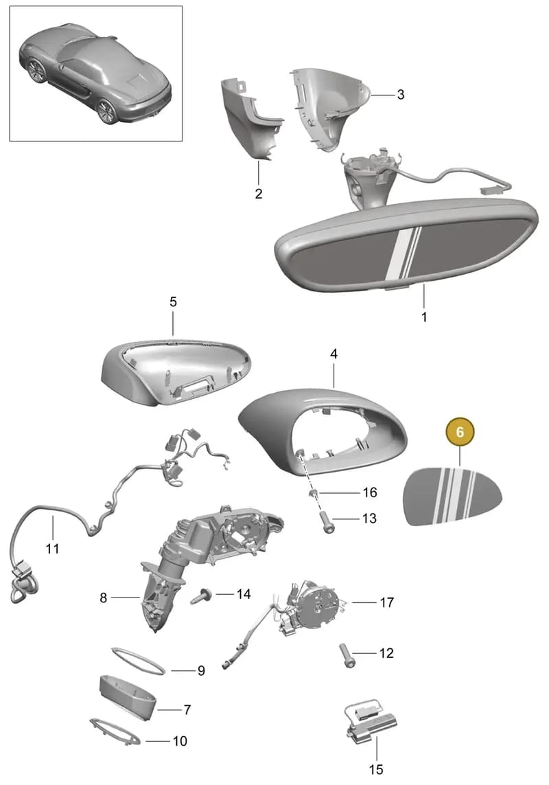 99173103602 — Porsche Boxster (2012-2016) diagram p39809050, position 6
