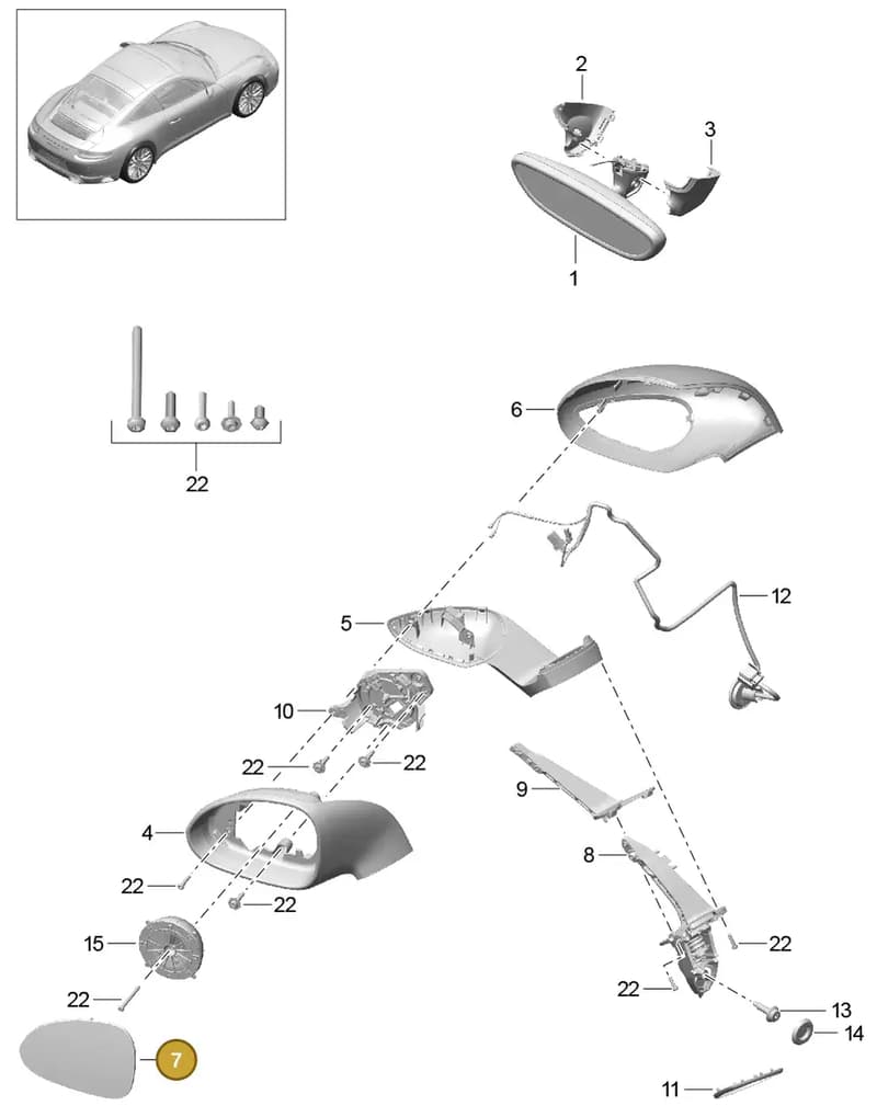 99173104503 — Porsche 911 (2016-2019) diagram p47809060, position 7