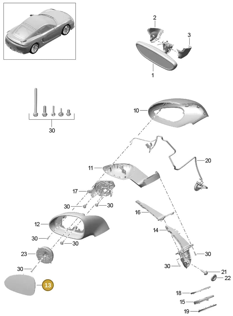 99173104701 — Porsche Cayman GT4 (2015-2016) diagram p45809050, position 13