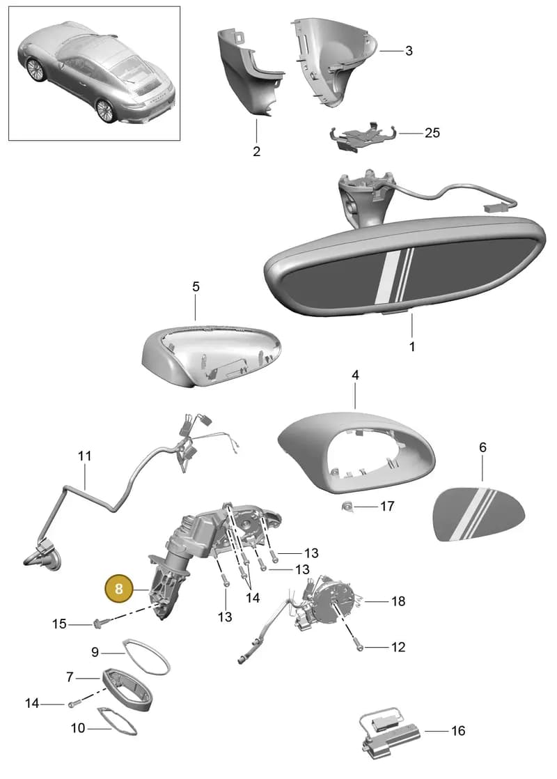 99173121910 — Porsche 911 (2016-2019) diagram p47809050, position 8