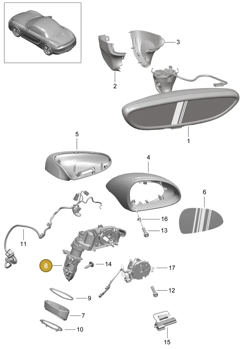 99173122008 — Porsche Boxster (2012-2016) diagram p39809050, position 8
