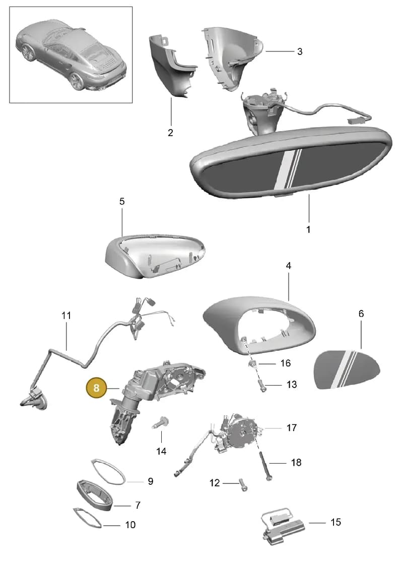 99173122008 — Porsche 911 (2013-2020) diagram p42809050, position 8