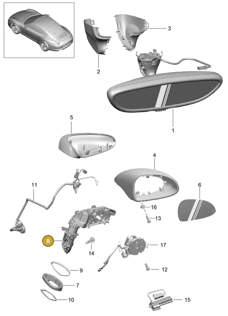 99173122011 — Porsche 991 Carrera 4 (2011-2016) diagram p38809050, position 8