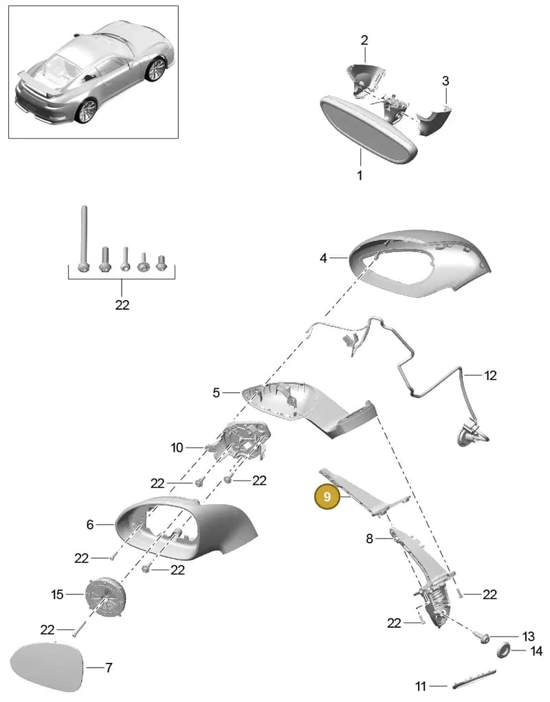 99173122200 — Porsche 911 (2013-2020) diagram p41809050, position 9