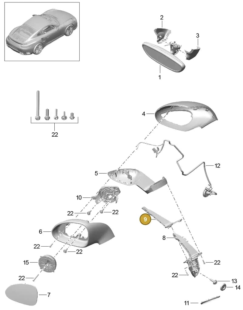 99173122200 — Porsche GT2 RS Clubsport (2013-2020) diagram p42809060, position 9