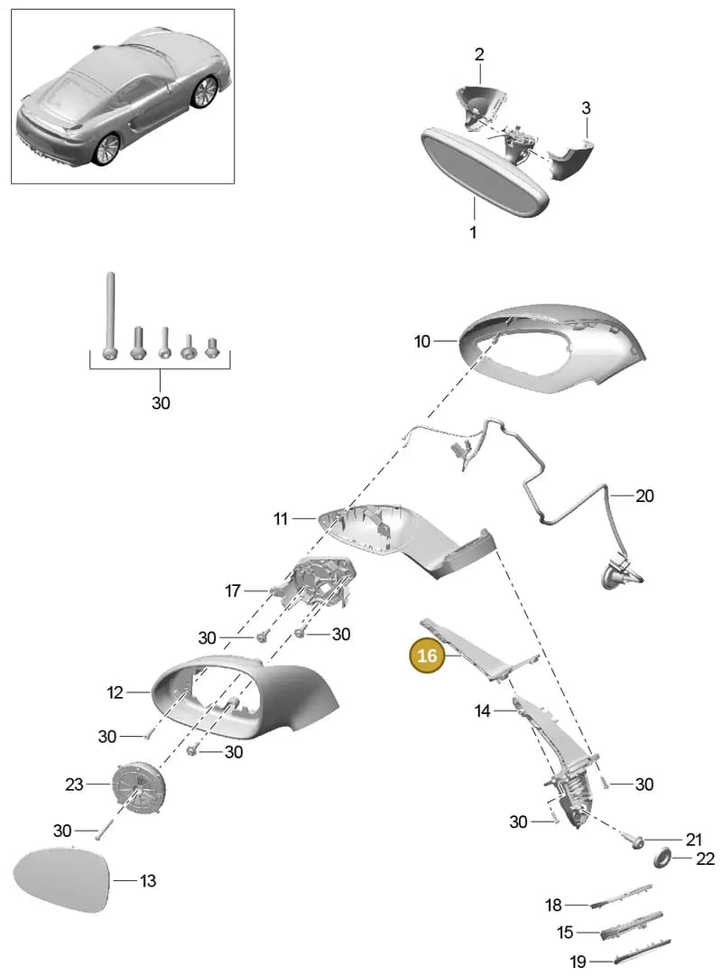 99173122200 — Porsche Cayman GT4 (2015-2016) diagram p45809050, position 16