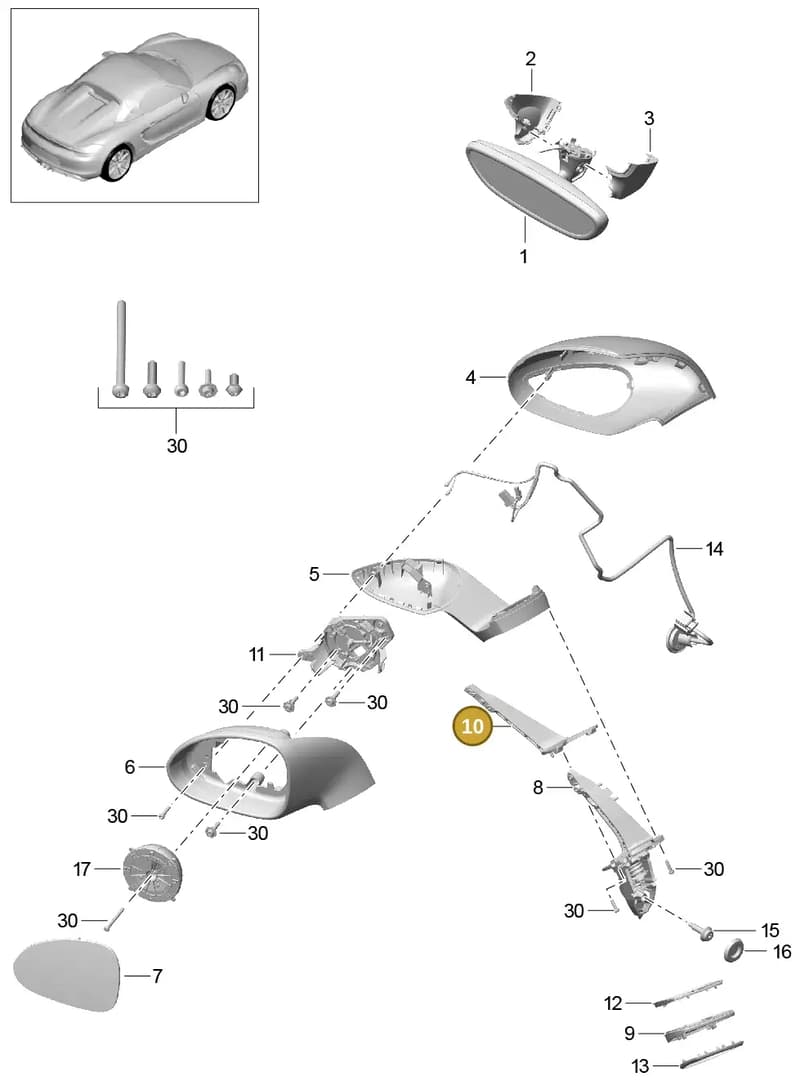 99173122200 — Porsche Boxster Spyder (2015-2016) diagram p46809050, position 10