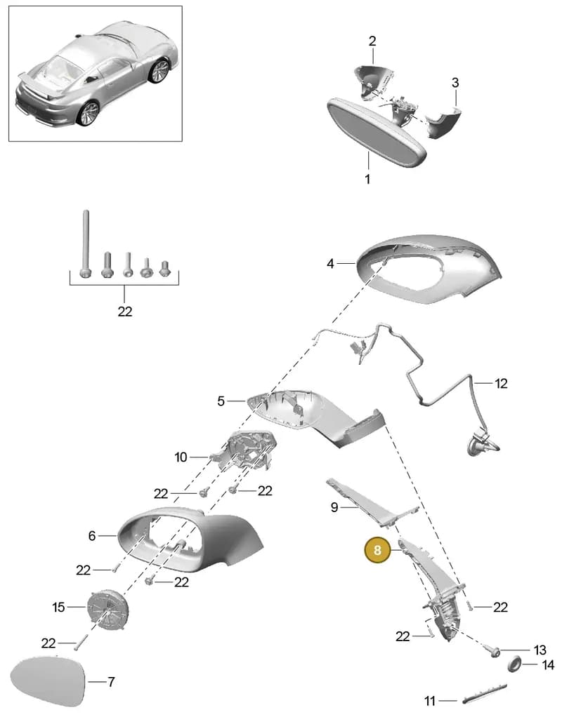 99173122901 — Porsche 911 (2013-2020) diagram p41809050, position 8