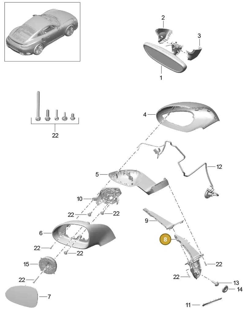 99173123001 — Porsche GT2 RS Clubsport (2013-2020) diagram p42809060, position 8