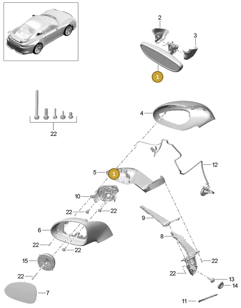 991731511044PK — Porsche 911 (2013-2020) diagram p41809050, position 1
