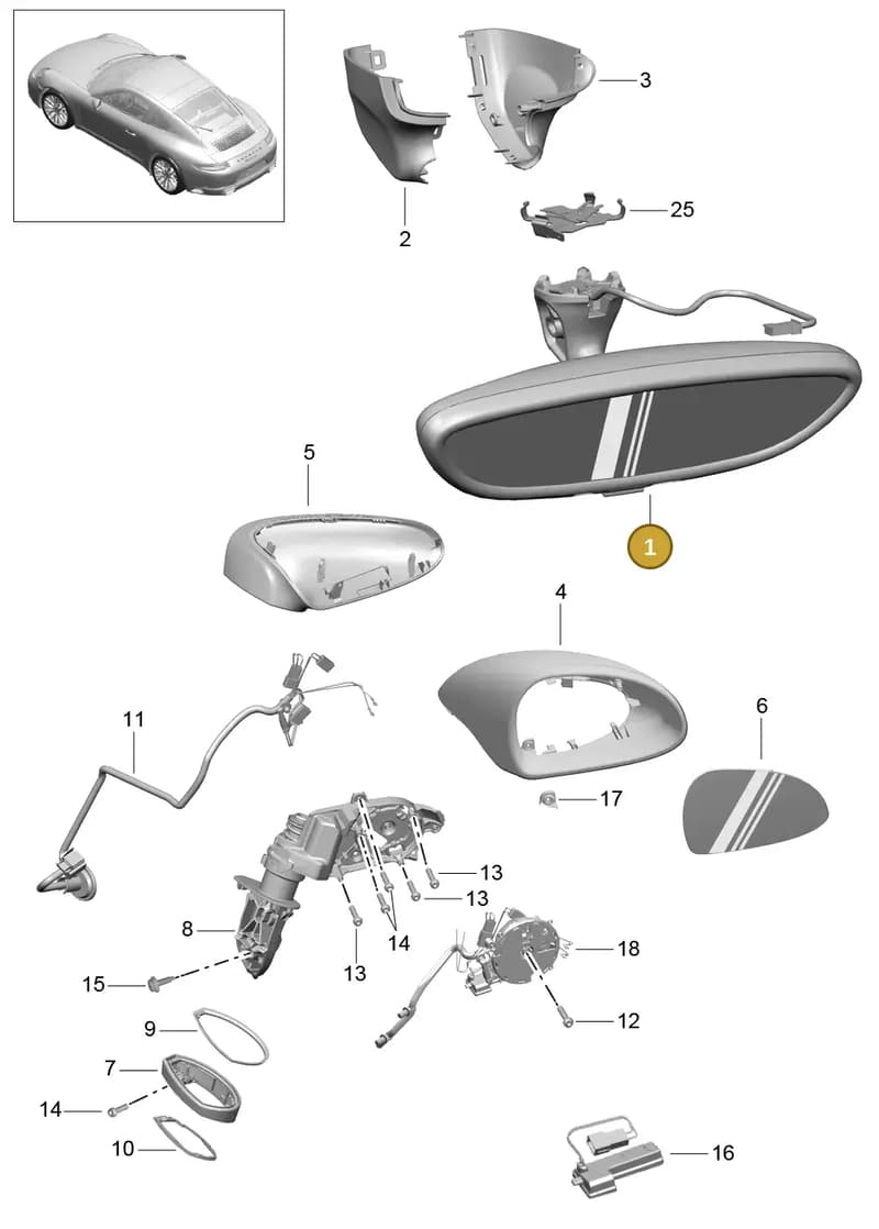 991731511044PK — Porsche 911 (2016-2019) diagram p47809050, position 1