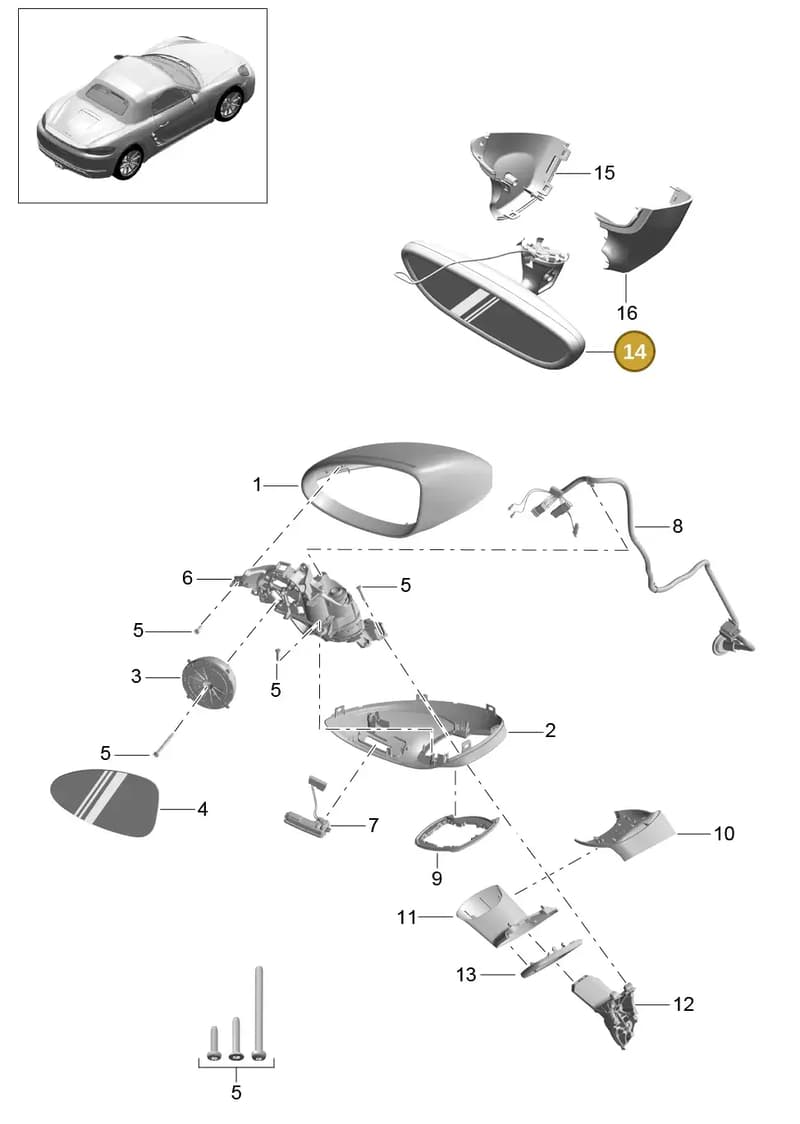 991731511044PK — Porsche Boxster (2016-) diagram p48809050, position 14