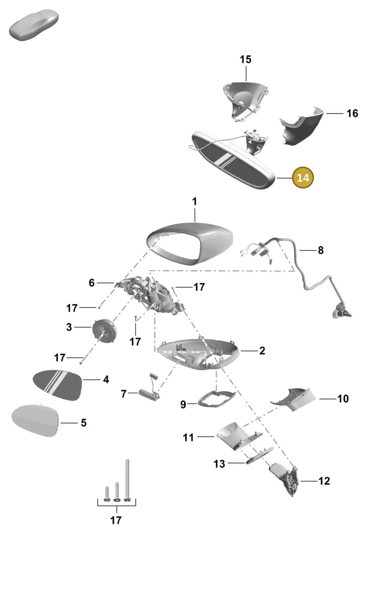 991731511044PK — Porsche Boxster Spyder (2019-) diagram p55809500, position 14