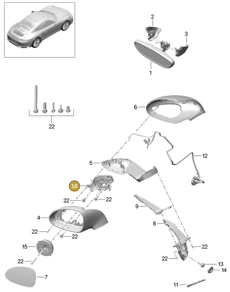 99173151900 — Porsche 911 (2016-2019) diagram p47809060, position 10