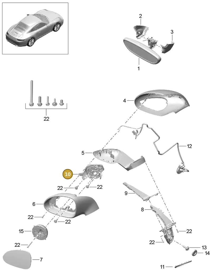 99173152001 — Porsche 991 Carrera 4 (2011-2016) diagram p38809060, position 10