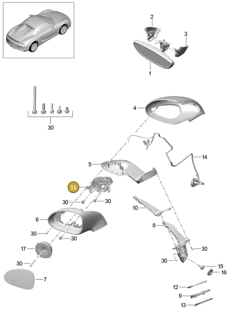 99173152001 — Porsche Boxster Spyder (2015-2016) diagram p46809050, position 11