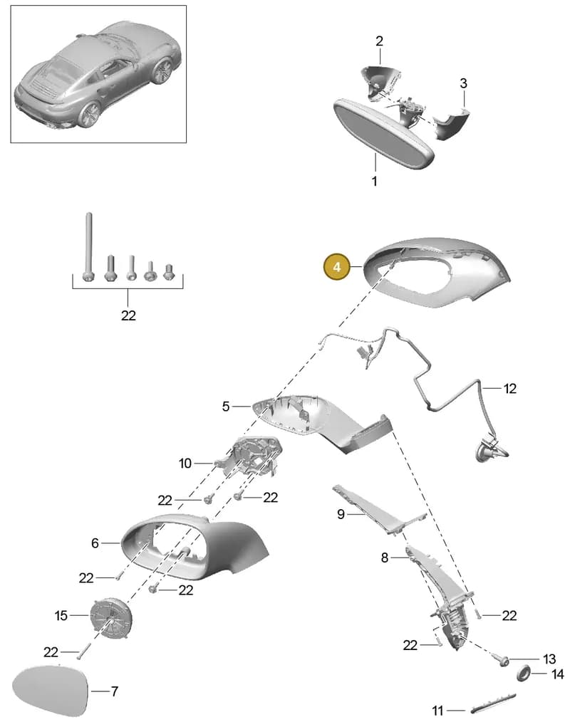99173162906A3G — Porsche GT2 RS Clubsport (2013-2020) diagram p42809060, position 4