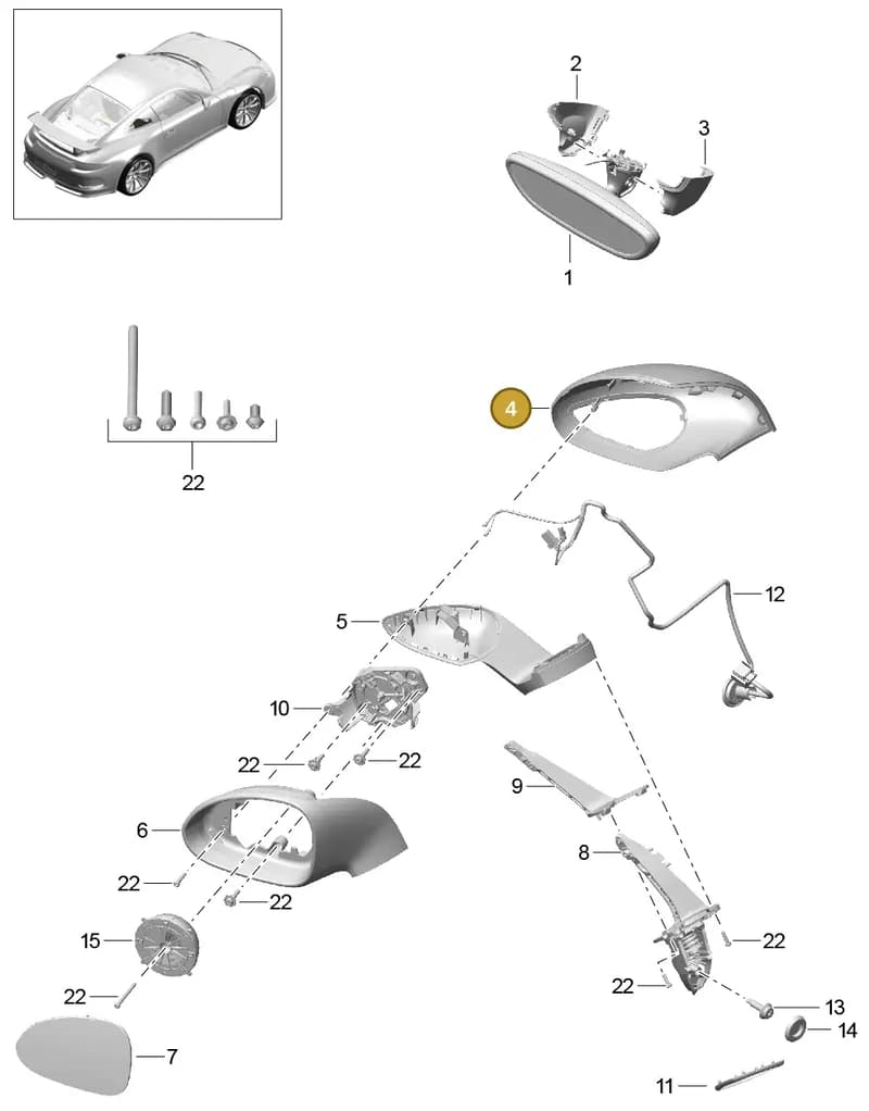 99173162907A3G — Porsche 911 (2013-2020) diagram p41809050, position 4