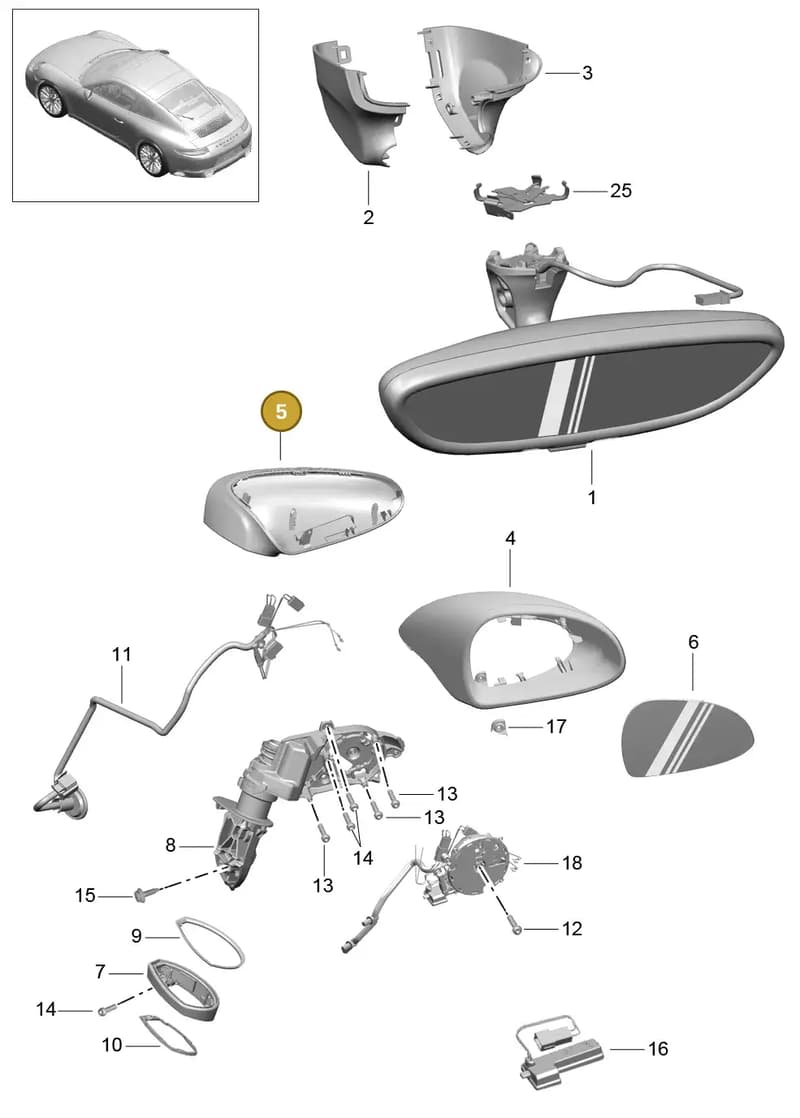 99173171907G2X — Porsche 911 (2016-2019) diagram p47809050, position 5