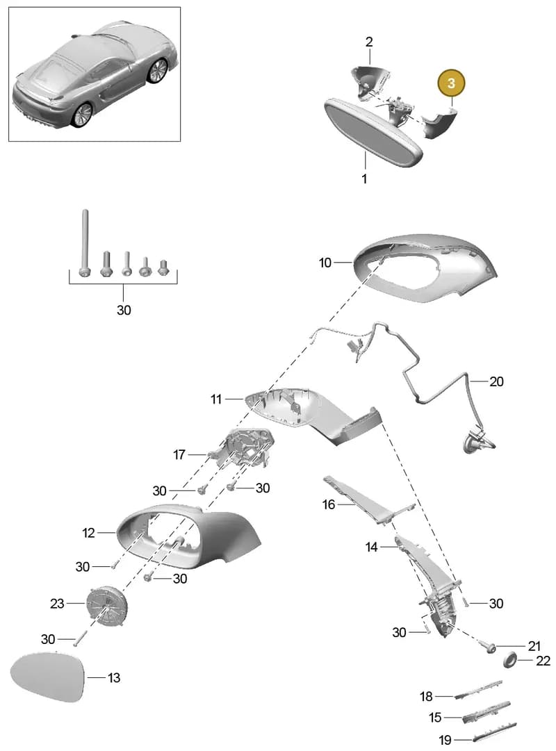 991731812011E0 — Porsche Cayman GT4 (2015-2016) diagram p45809050, position 3