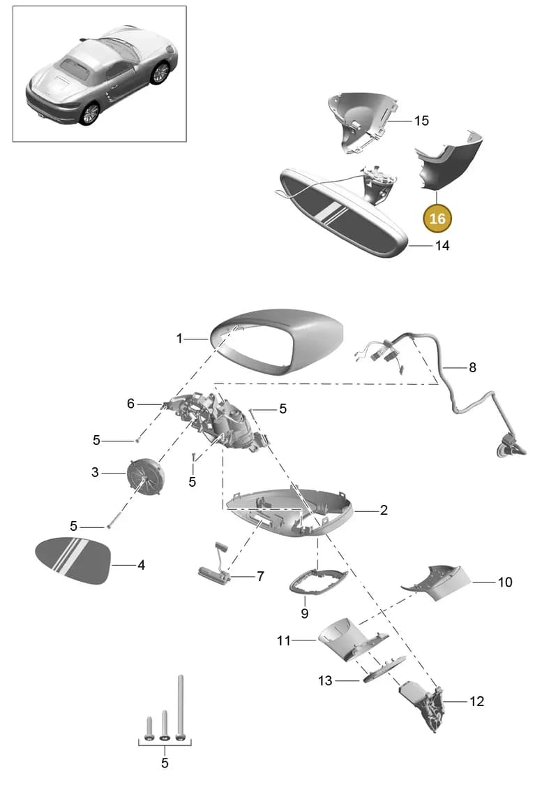 991731812011E0 — Porsche Boxster (2016-) diagram p48809050, position 16