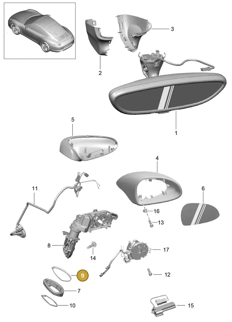 99173182202 — Porsche 991 Carrera 4 (2011-2016) diagram p38809050, position 9
