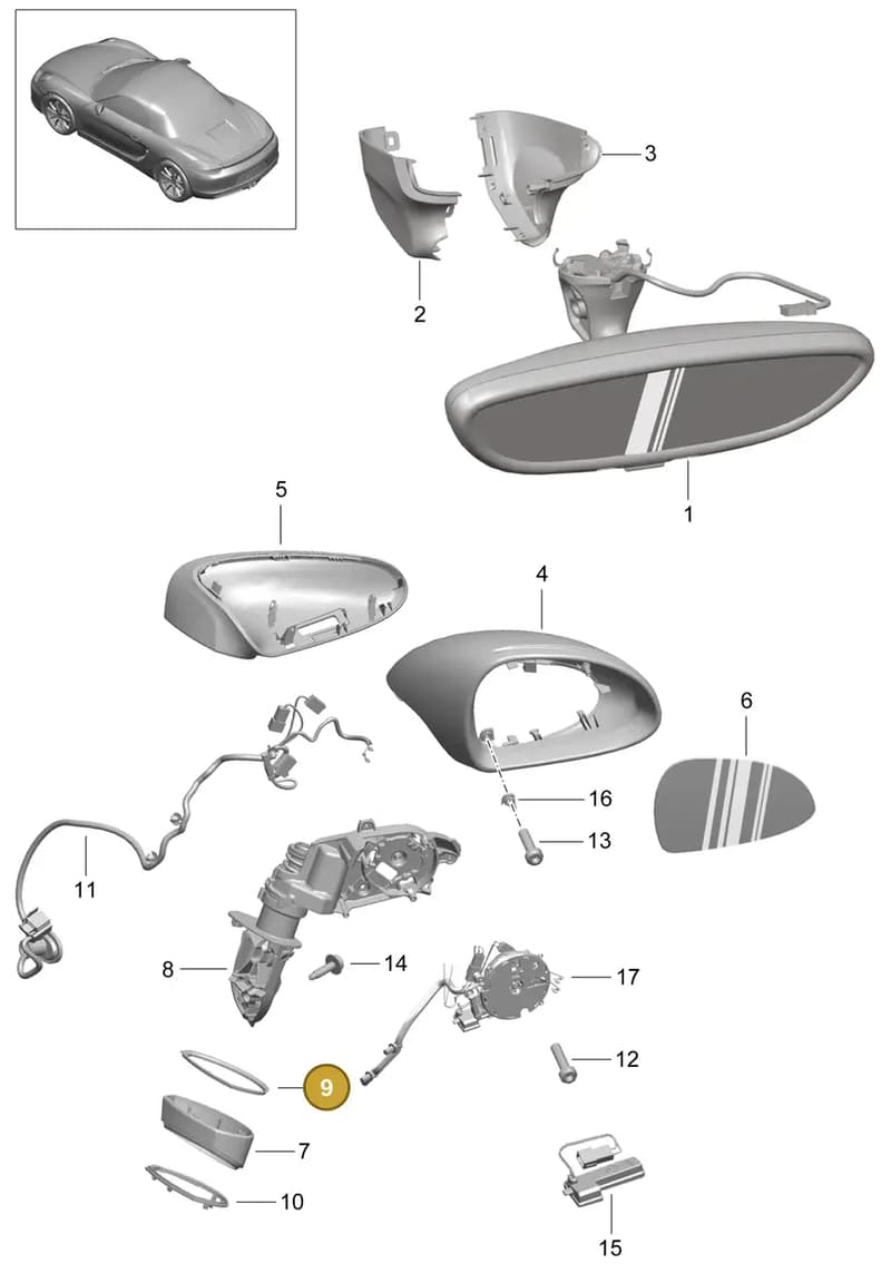 99173182202 — Porsche Boxster (2012-2016) diagram p39809050, position 9
