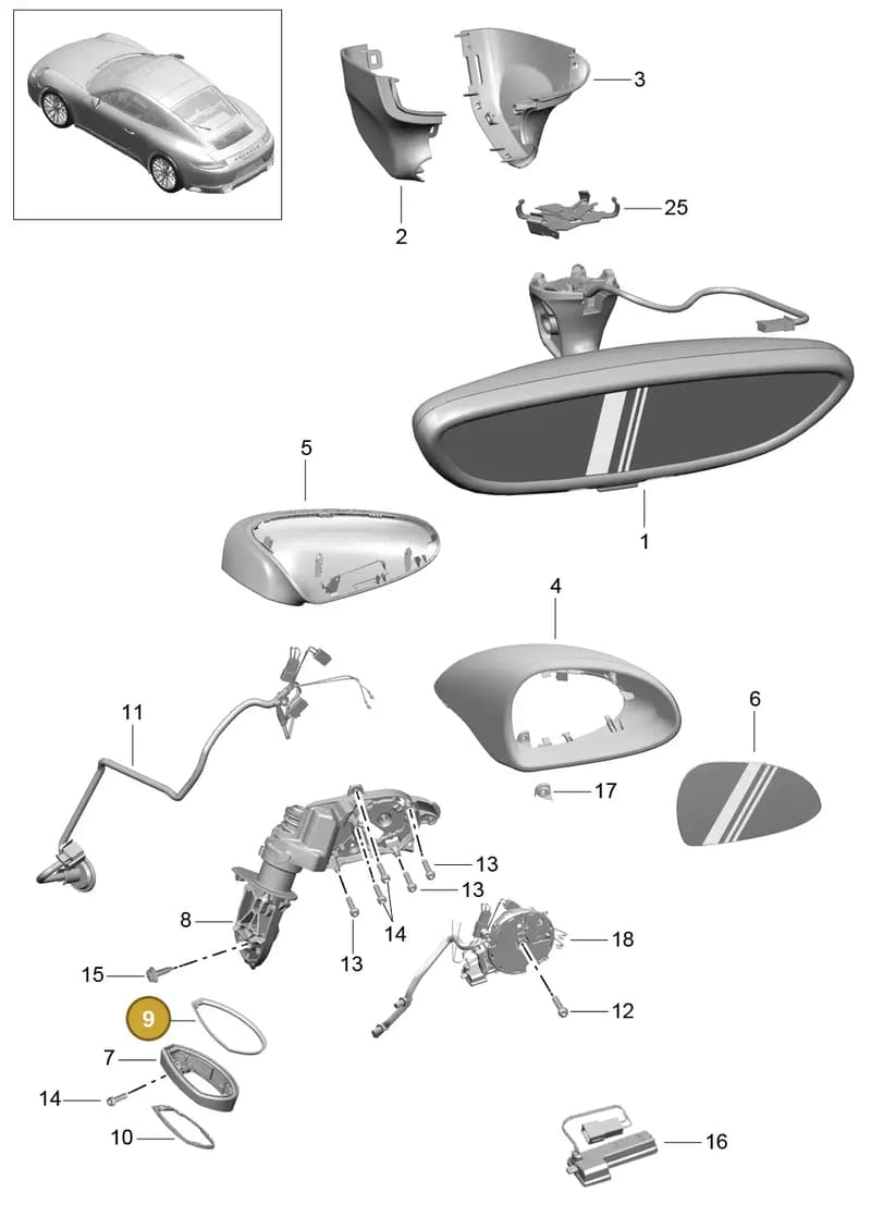 99173182202 — Porsche 911 (2016-2019) diagram p47809050, position 9