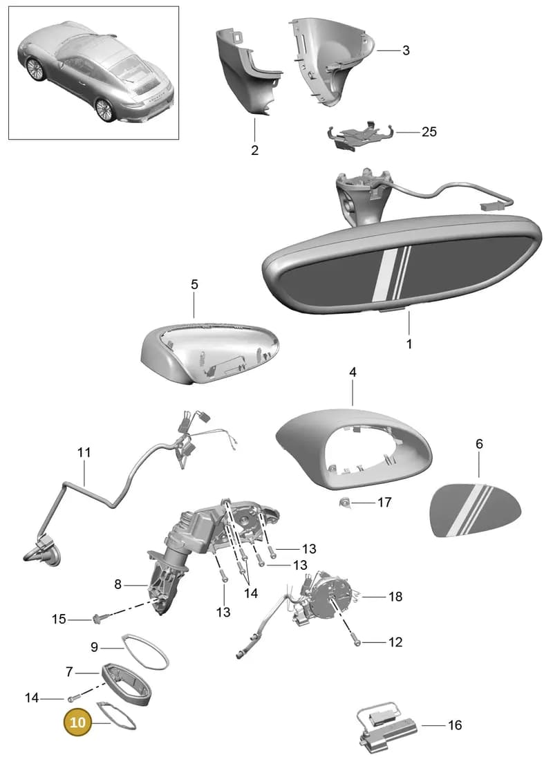 99173182402 — Porsche 911 (2016-2019) diagram p47809050, position 10