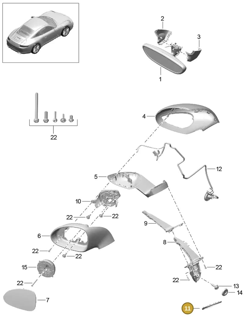 99173183300 — Porsche 991 Carrera 4 (2011-2016) diagram p38809060, position 11