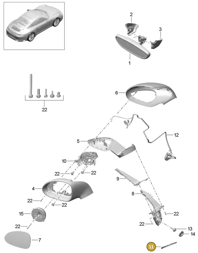 99173183300 — Porsche 911 (2016-2019) diagram p47809060, position 11
