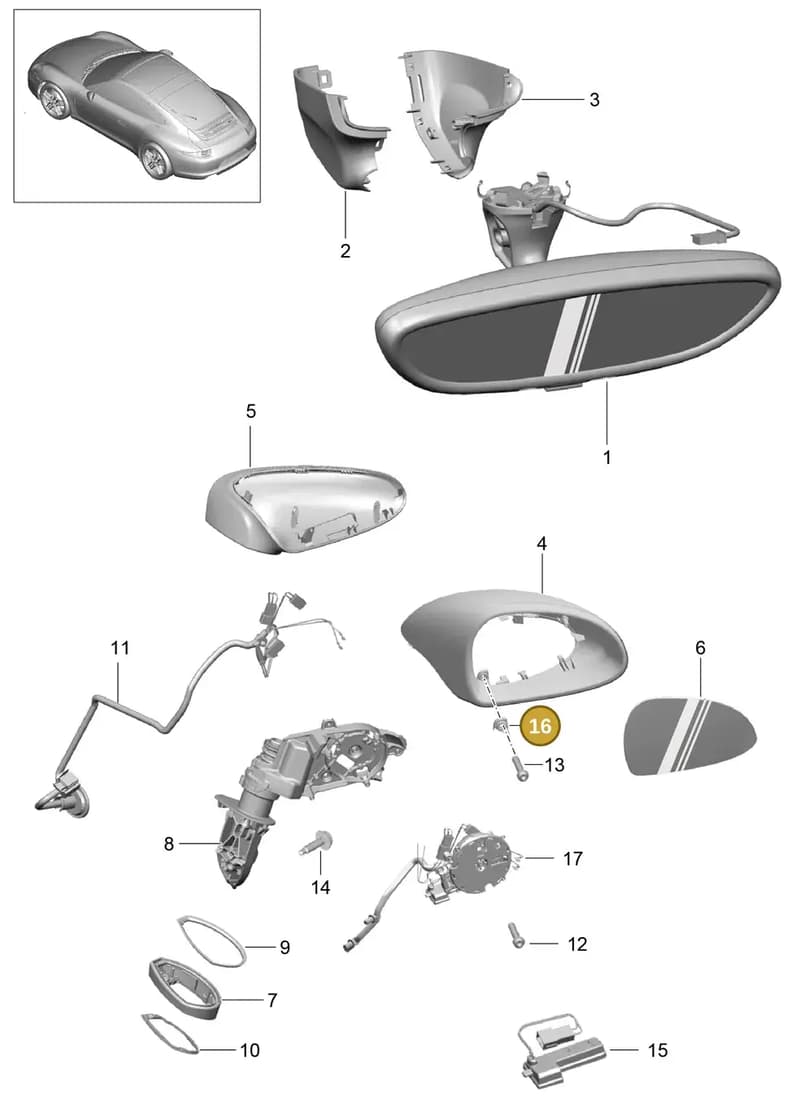 991731880001E0 — Porsche 991 Carrera 4 (2011-2016) diagram p38809050, position 16