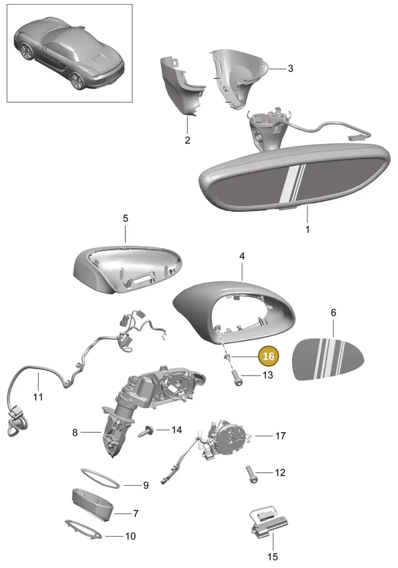 991731880001E0 — Porsche Boxster (2012-2016) diagram p39809050, position 16