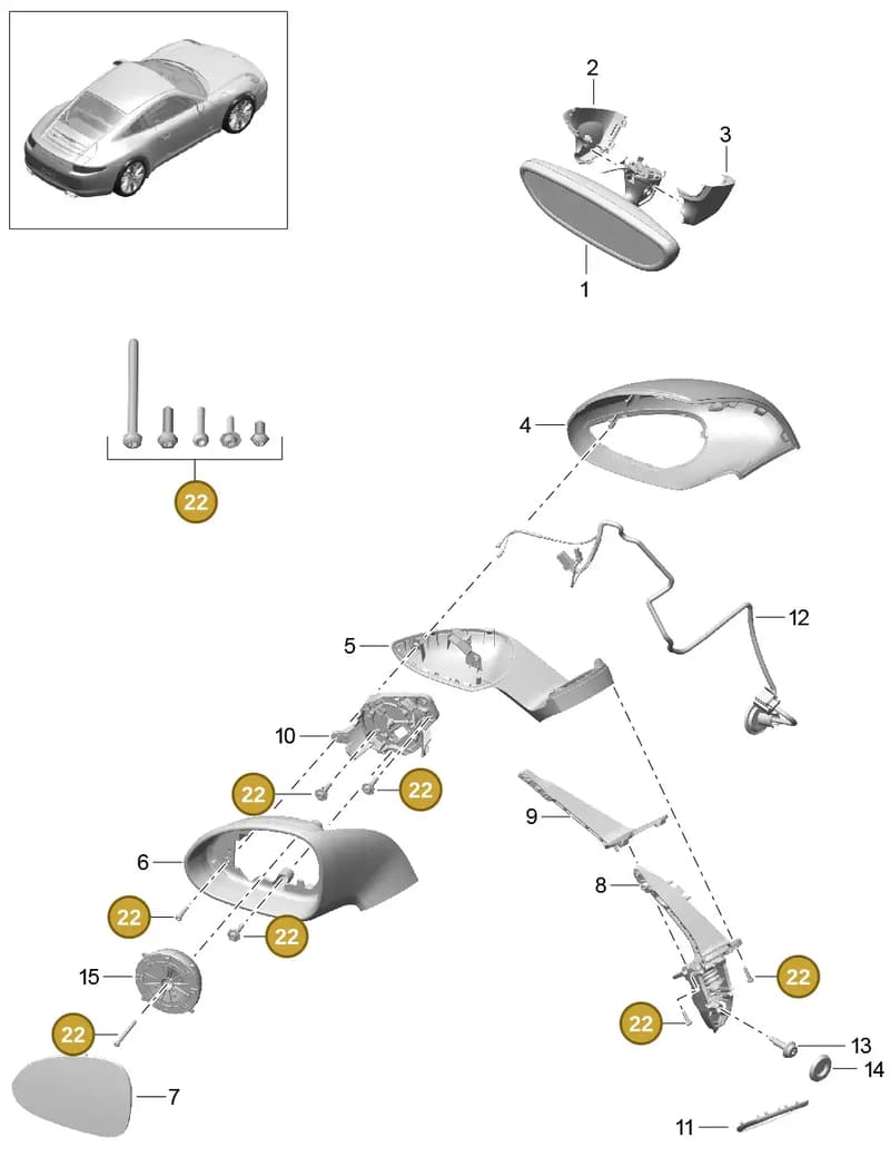 99173191900 — Porsche 991 Carrera 4 (2011-2016) diagram p38809060, position 22