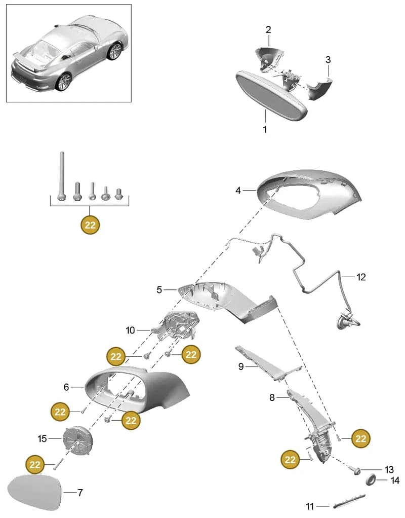 99173191900 — Porsche 911 (2013-2020) diagram p41809050, position 22