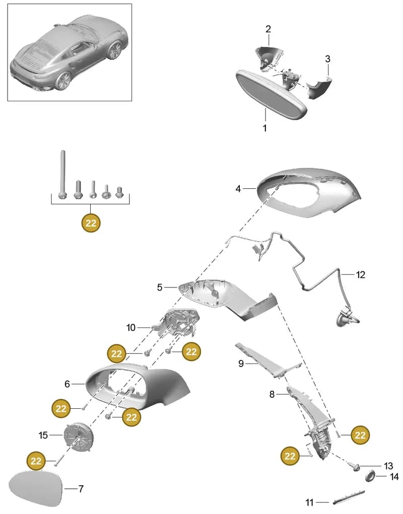 99173191900 — Porsche GT2 RS Clubsport (2013-2020) diagram p42809060, position 22
