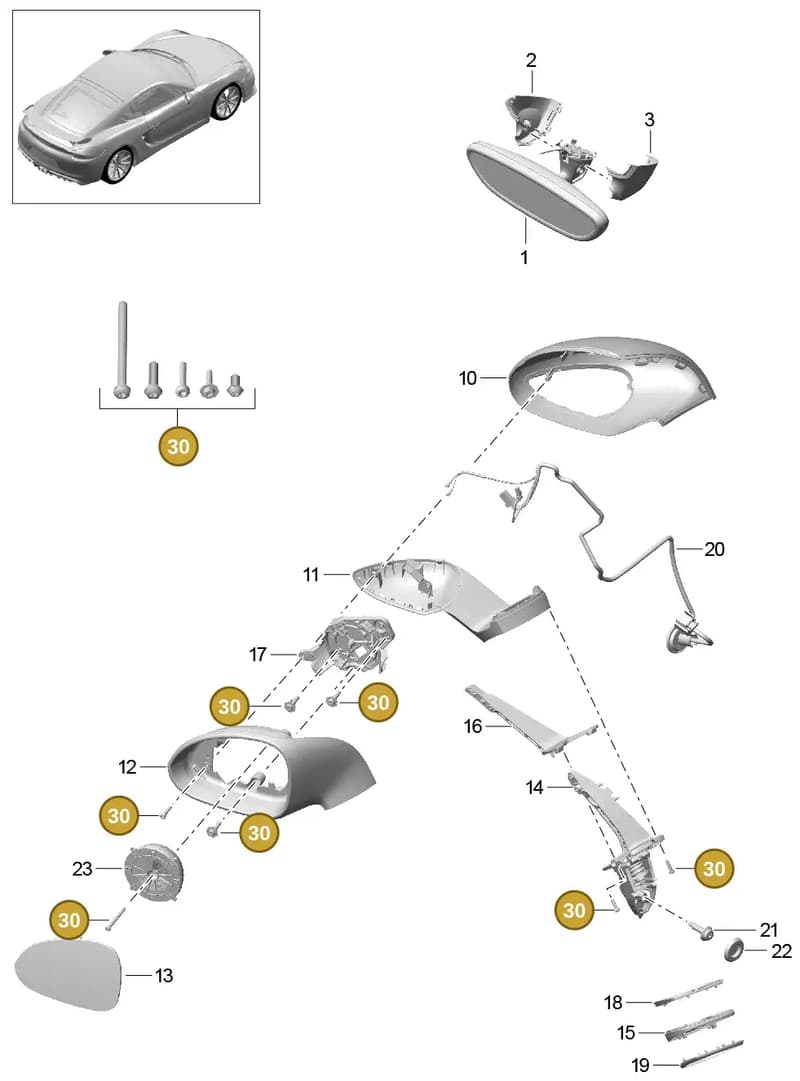 99173191900 — Porsche Cayman GT4 (2015-2016) diagram p45809050, position 30
