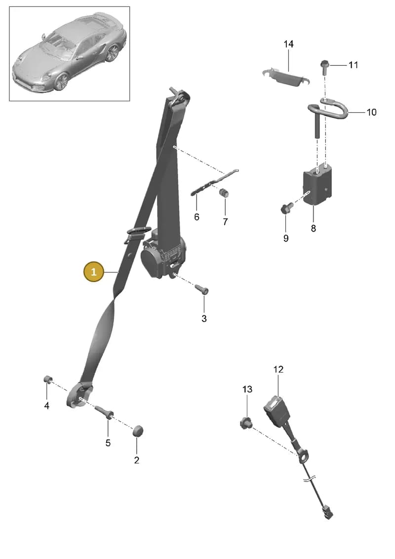 99180303304M5C — Porsche GT2 RS Clubsport (2013-2020) diagram p42812000, position 1