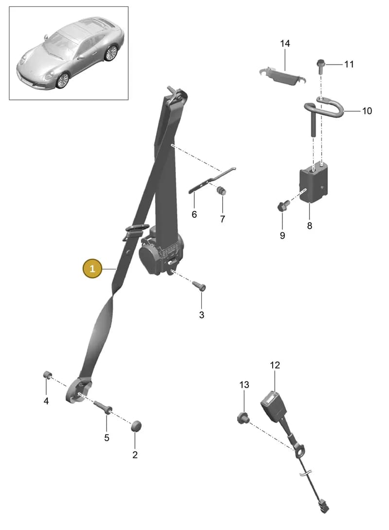 99180303404N13 — Porsche 911 (2016-2019) diagram p47812000, position 1