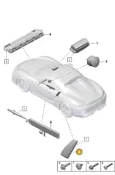 99180308102OA6 Porsche Side Airbag Unit (Agate Grey OA6)