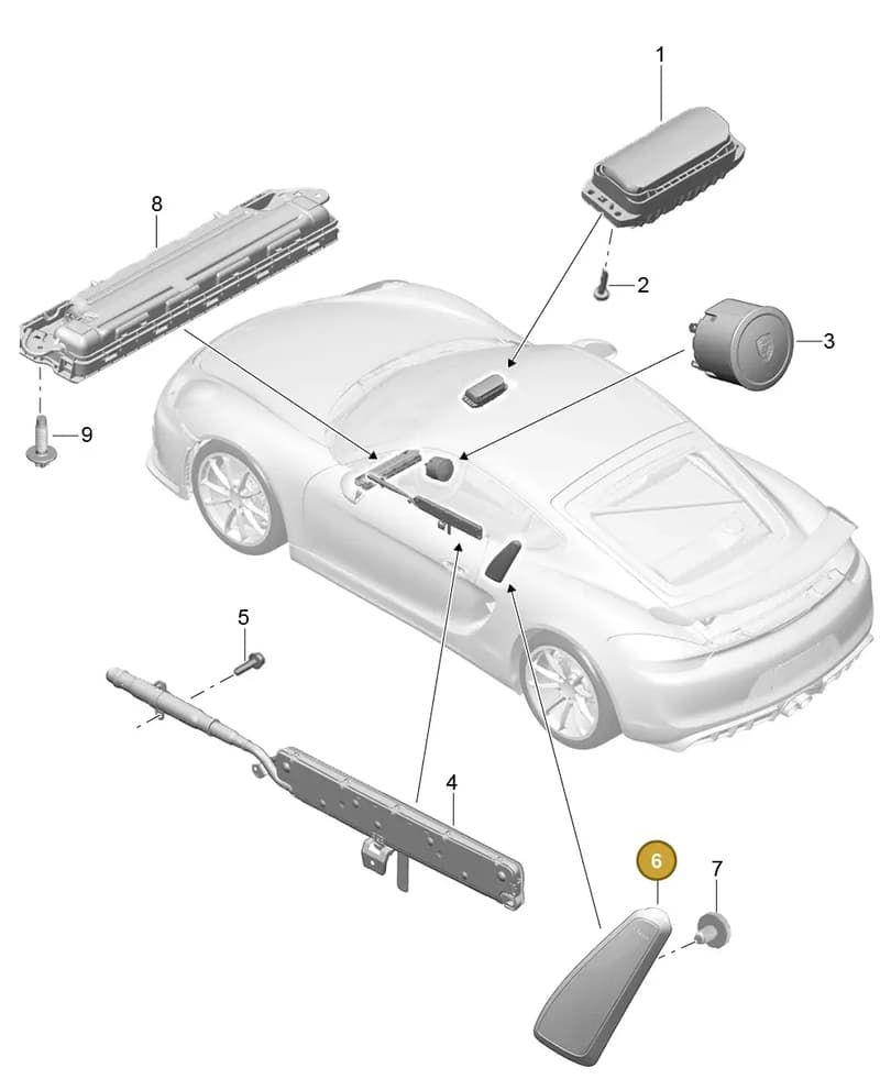 99180308102OE1 — Porsche Cayman GT4 (2015-2016) diagram p45812050, position 6