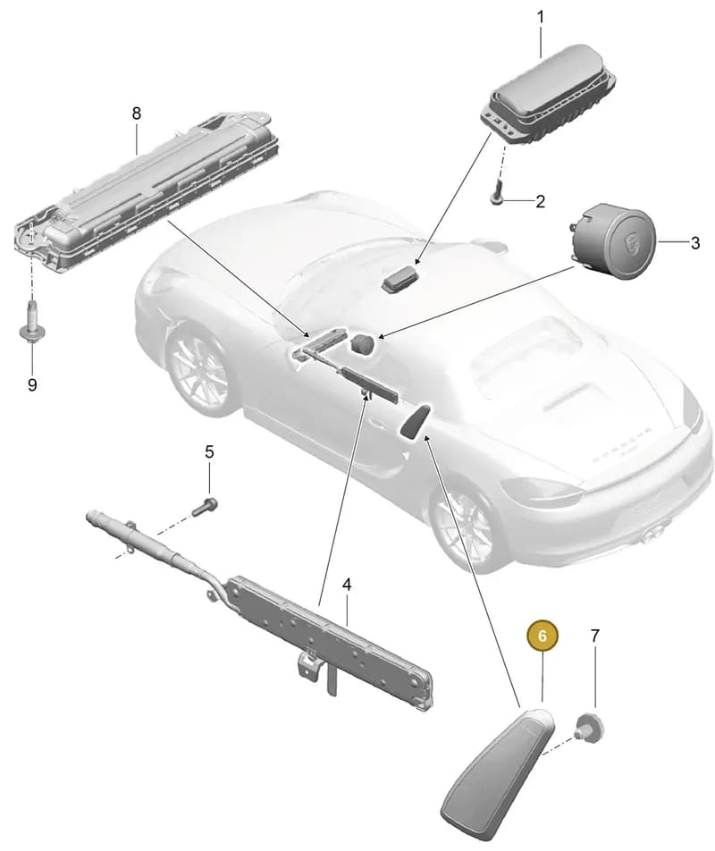 99180308103OL8 — Porsche Boxster (2016-2019) diagram p48812050, position 6