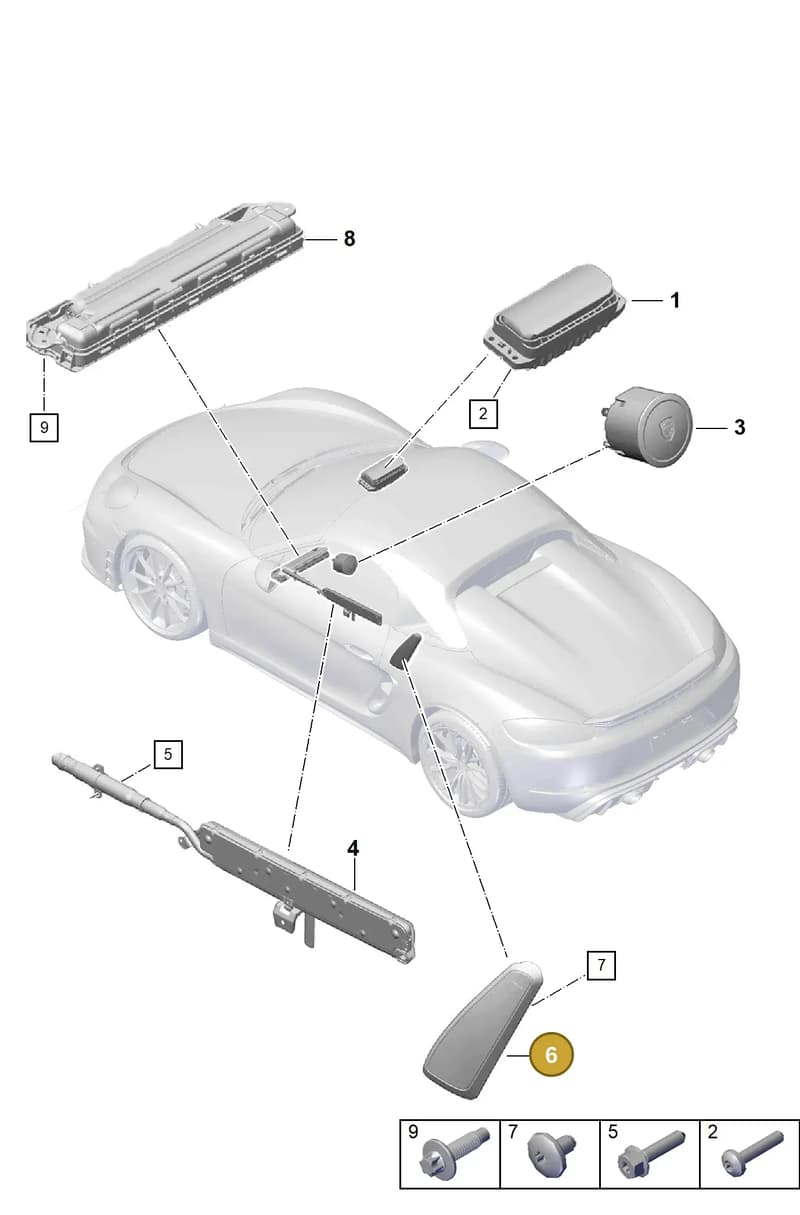 99180308103OL8 — Porsche Boxster Spyder (2019-2020) diagram p54812500, position 6