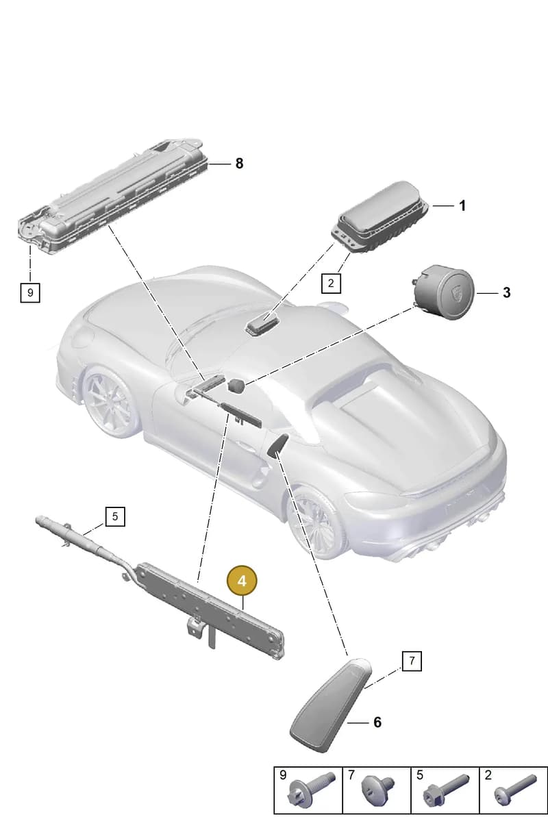 99180309107 — Porsche Boxster Spyder (2019-2020) diagram p54812500, position 4