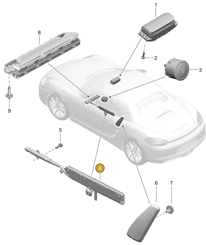 99180309207 — Porsche Boxster (2016-2019) diagram p48812050, position 4