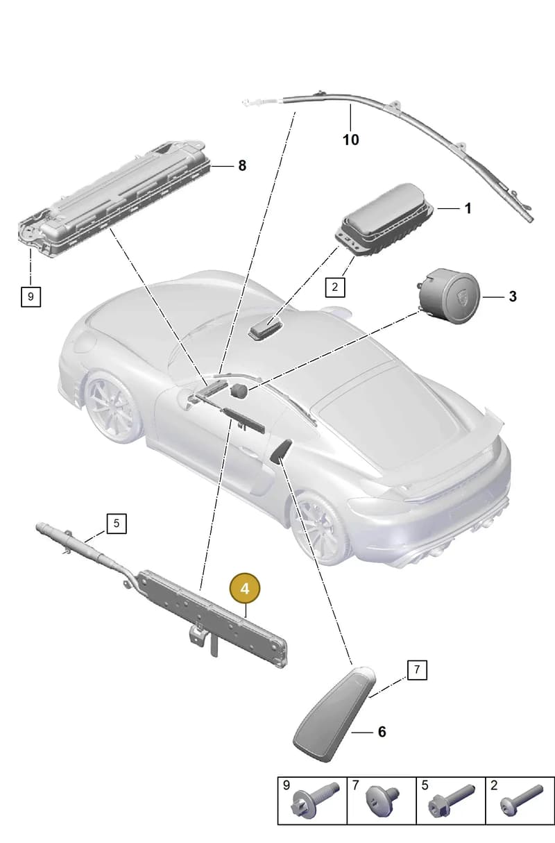 99180309207 — Porsche Cayman (2019-2022) diagram p55812500, position 4