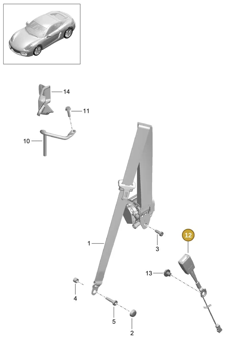99180318402 — Porsche Cayman (2013-2016) diagram p40812000, position 12