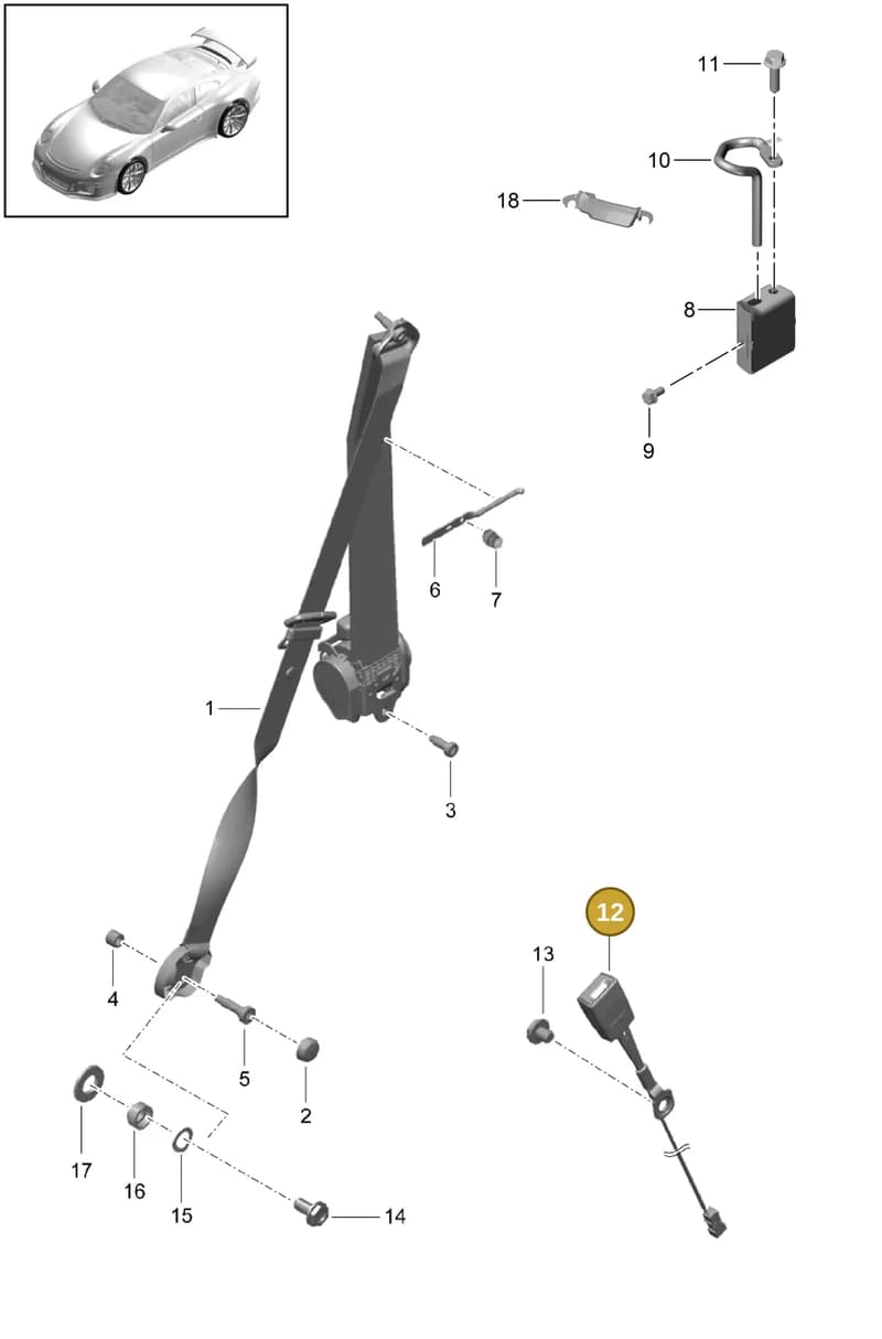 99180318402 — Porsche 911 (2013-2020) diagram p41812000, position 12