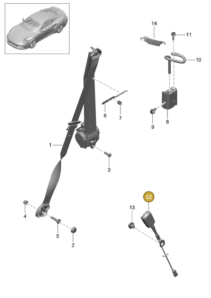 99180318402 — Porsche GT2 RS Clubsport (2013-2020) diagram p42812000, position 12